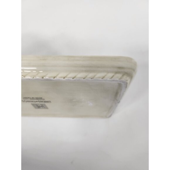 VTG Linens-N-Things Ceramic Hand Painted Grape Leave Serving Tray Rectangular - Picture 3 of 8